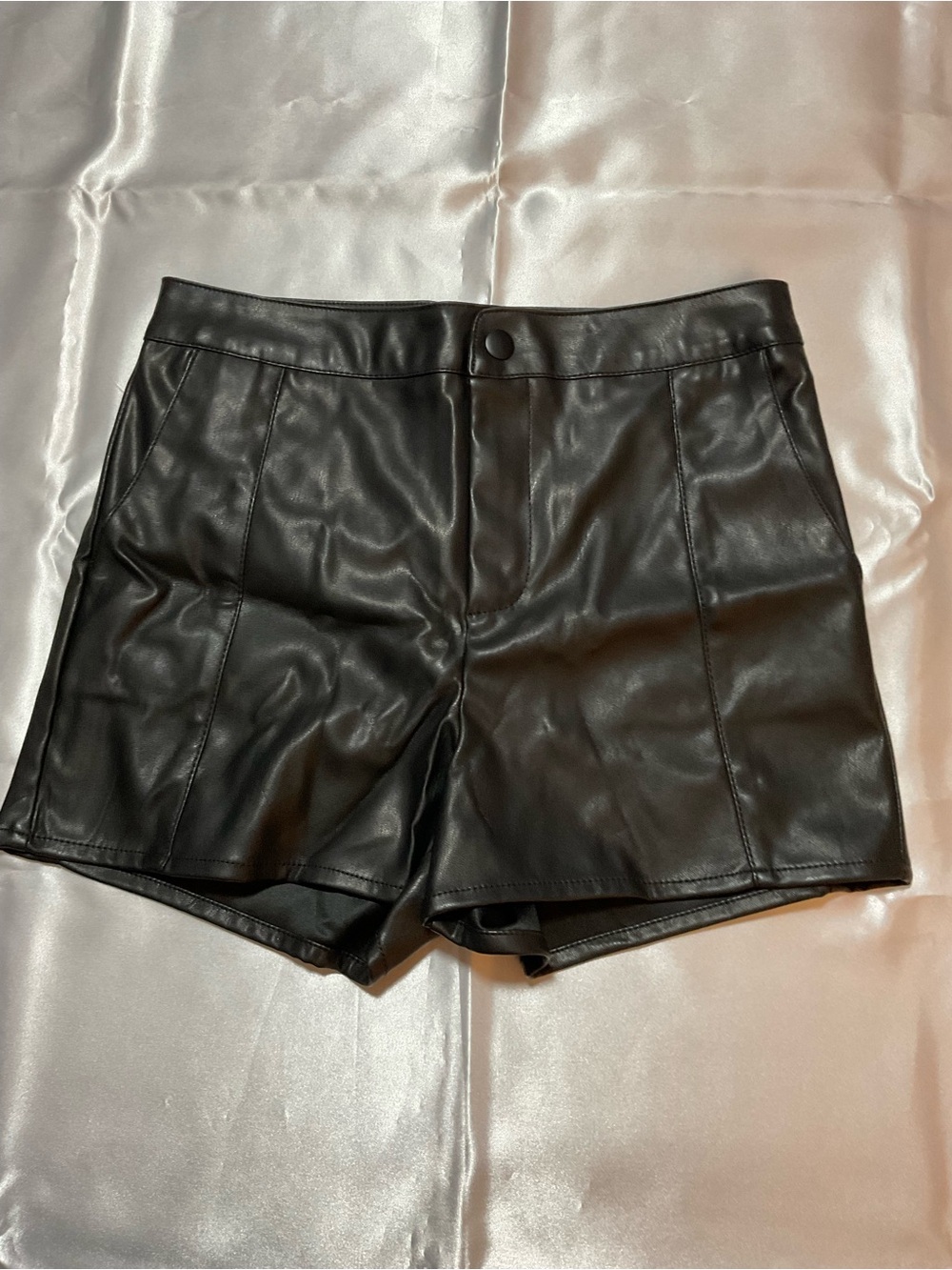 PPHIRE clothing High-Waist Black Faux Leather Women's Shorts